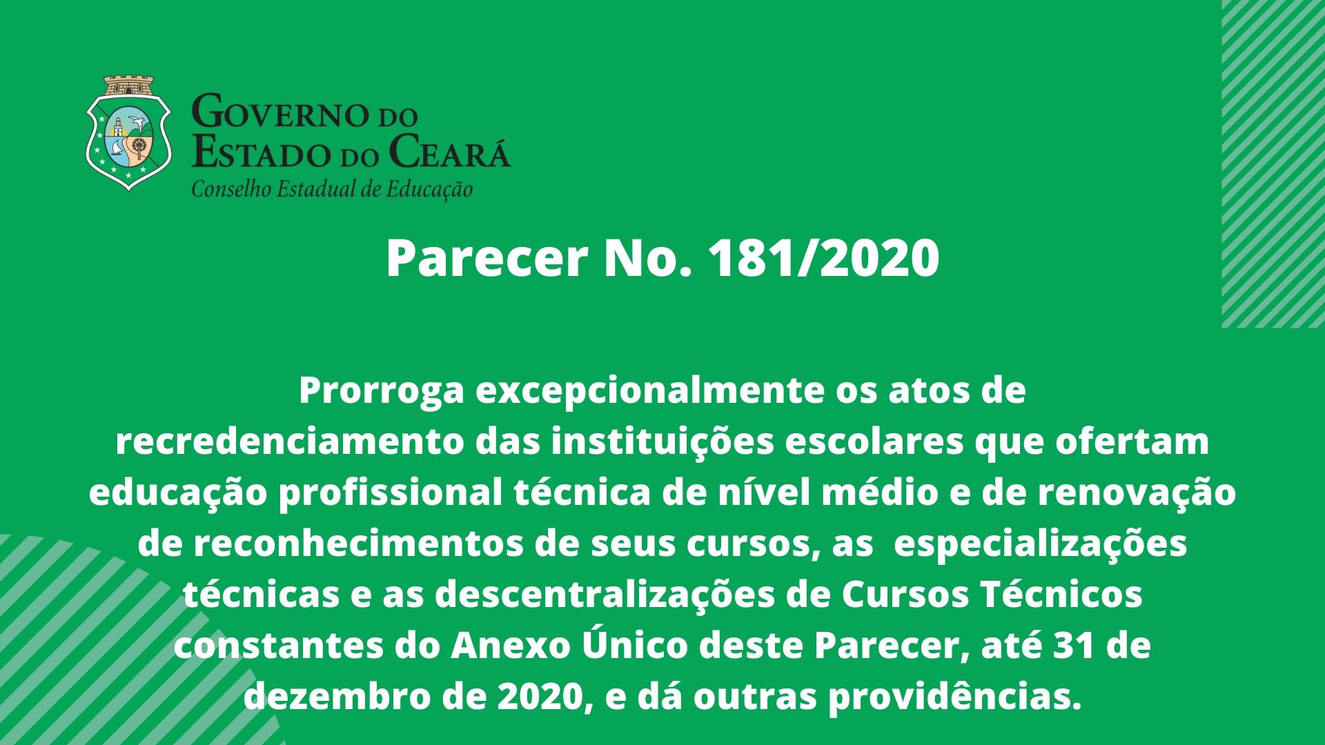CEE legaliza escolas de educação profissional técnica de nível médio enquanto perdurar a pandemia